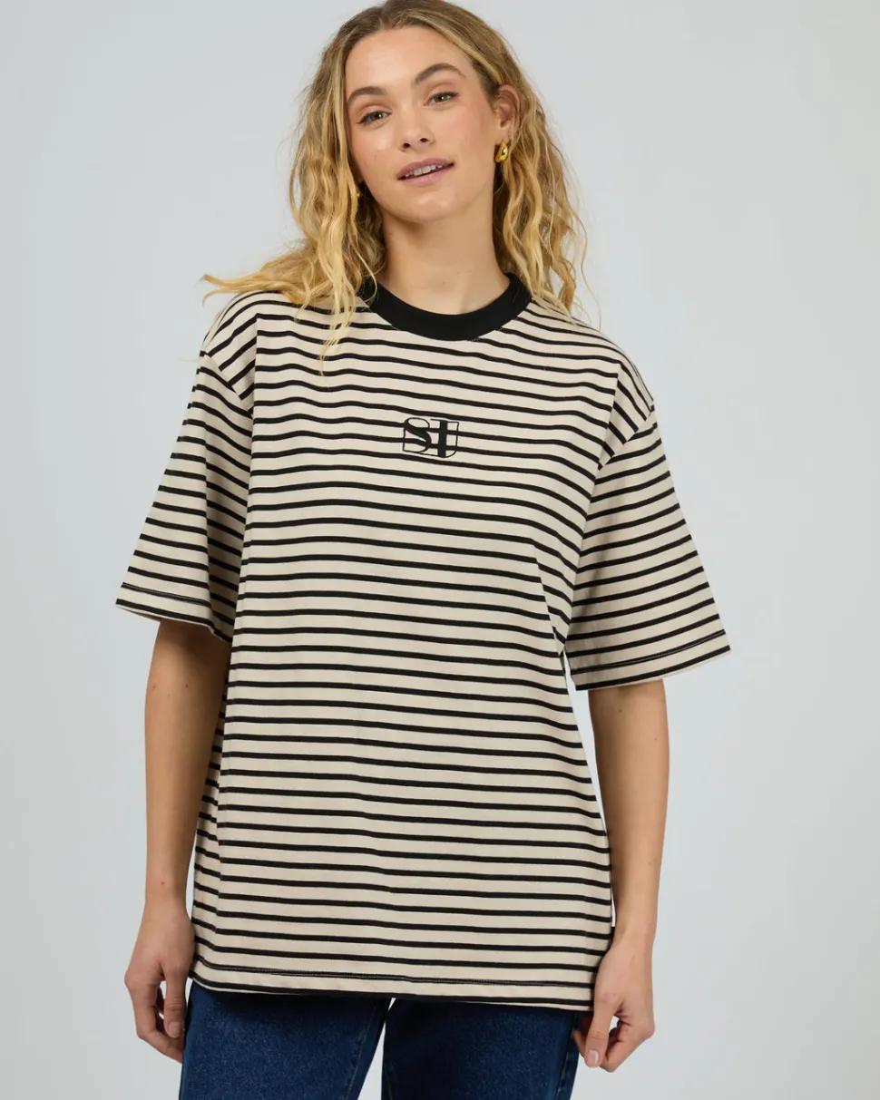 Silent Theory Luxe Stripe S/S Tee - Black