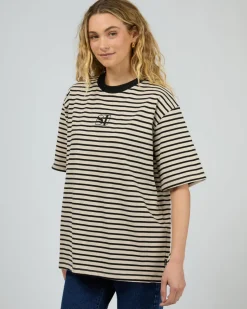 Silent Theory Luxe Stripe S/S Tee - Black