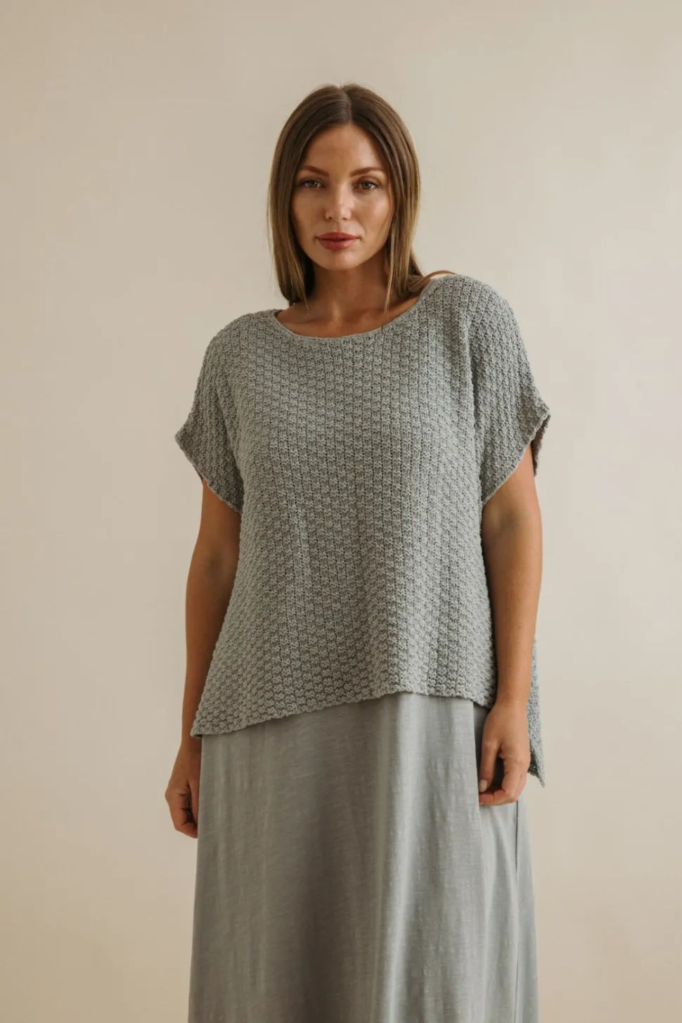 Talamaya Ladder Shortsleeve Pullover - Thyme
