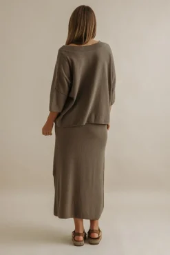 Talamaya Retreat Cotton Twist Tee Pullover - Vintage Khaki & Dusty Olive