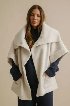 Talamaya Sherpa Cuddle Coat - Chalk