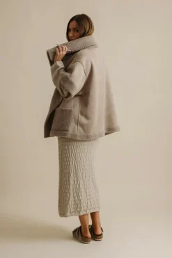 Talamaya Sherpa Cuddle Coat - Putty