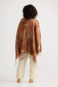 The Shanty Leona Cape - Amber Check