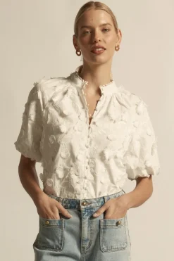 Zoe Kratmann Solstice Top - Porcelain Broderie